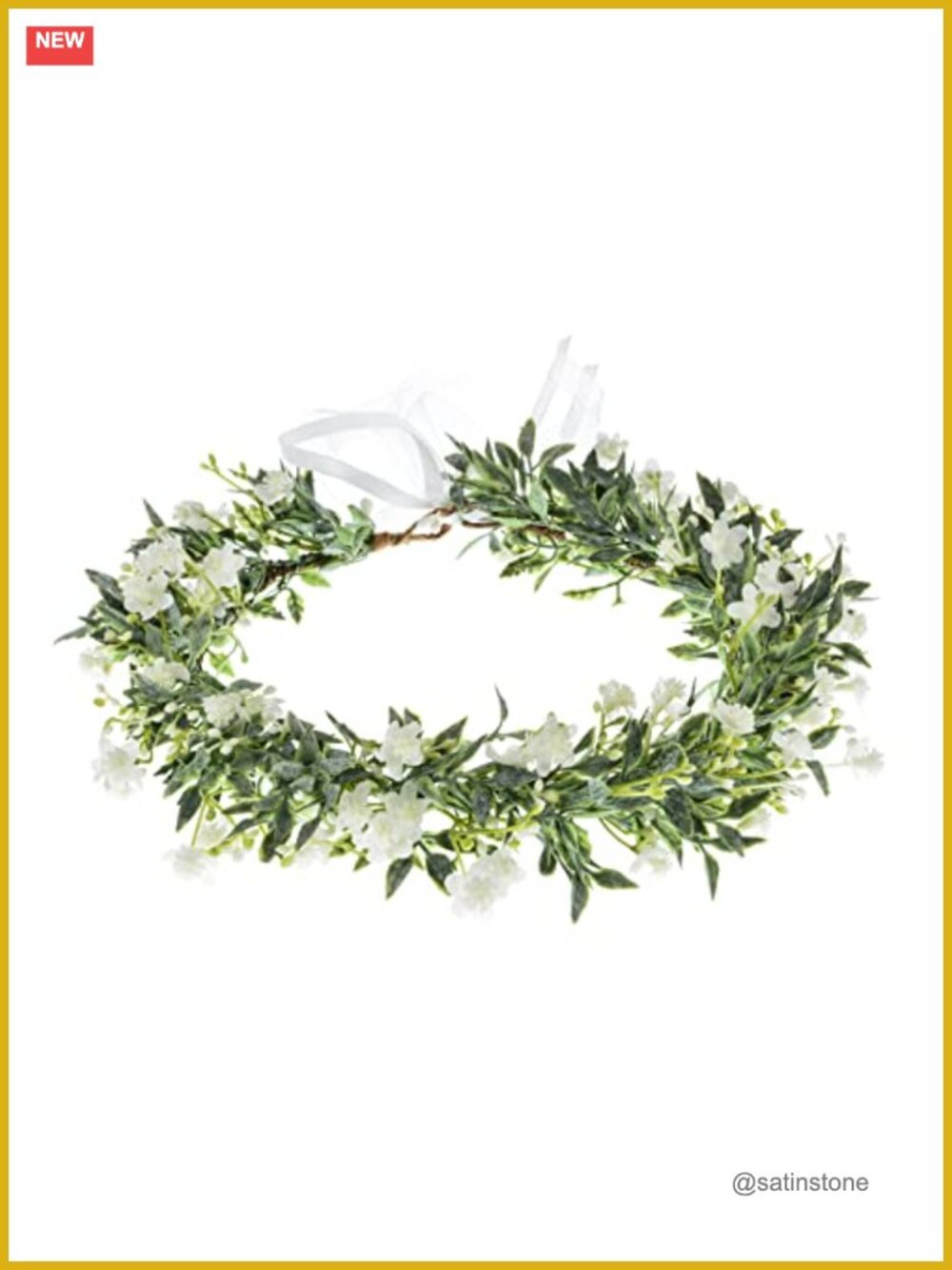 Handmade Silk Flower Crown Headband Adjustable Ribbon Boho Wedding